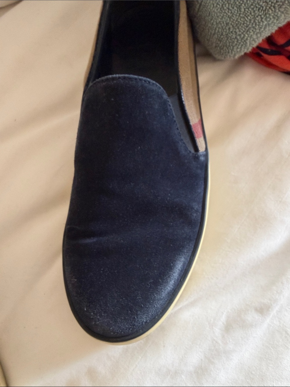 Burberry woman’s  Navy Slip-On Canvas & Suede Casual Shoes - Picture 6 of 7